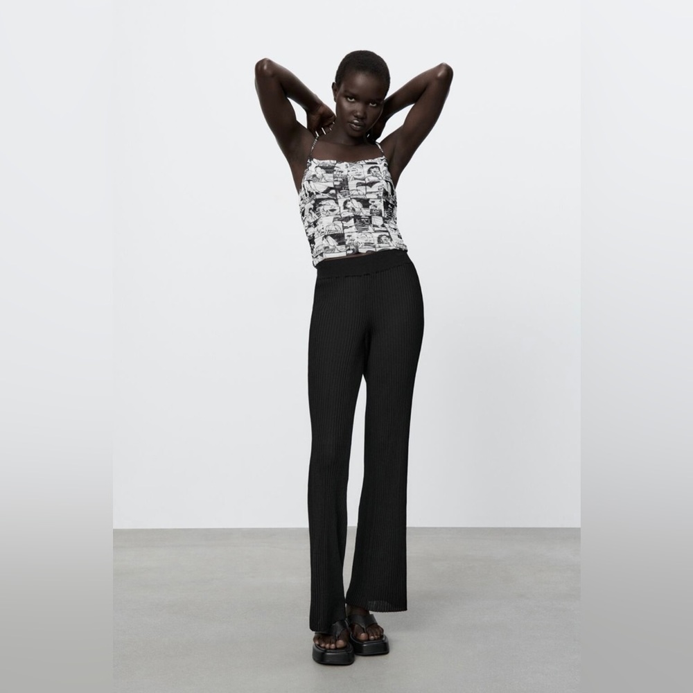 Comic Print Tulle Top